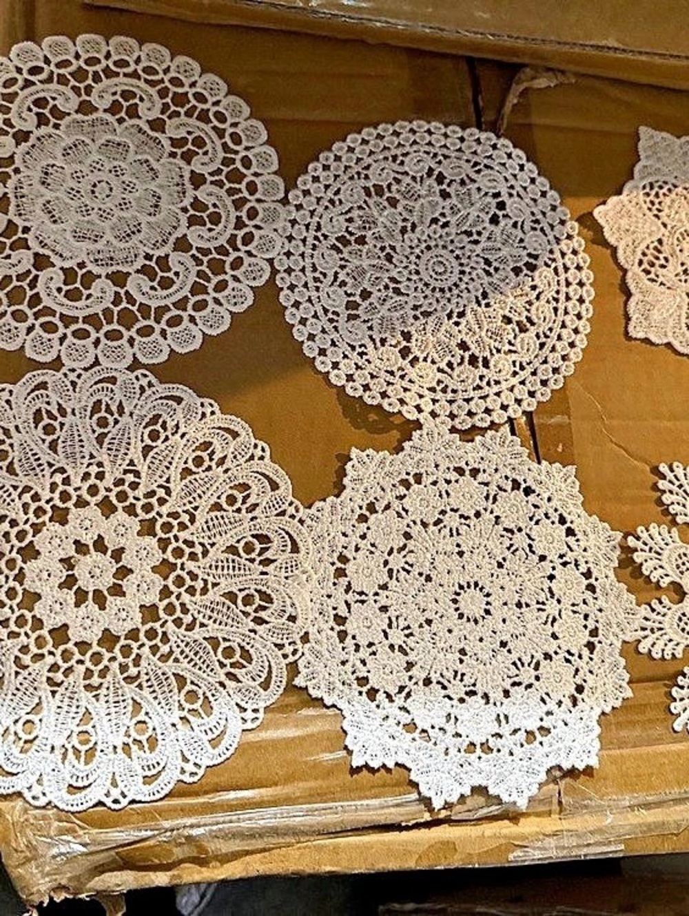 Assorted Mini Lace Doilies in White